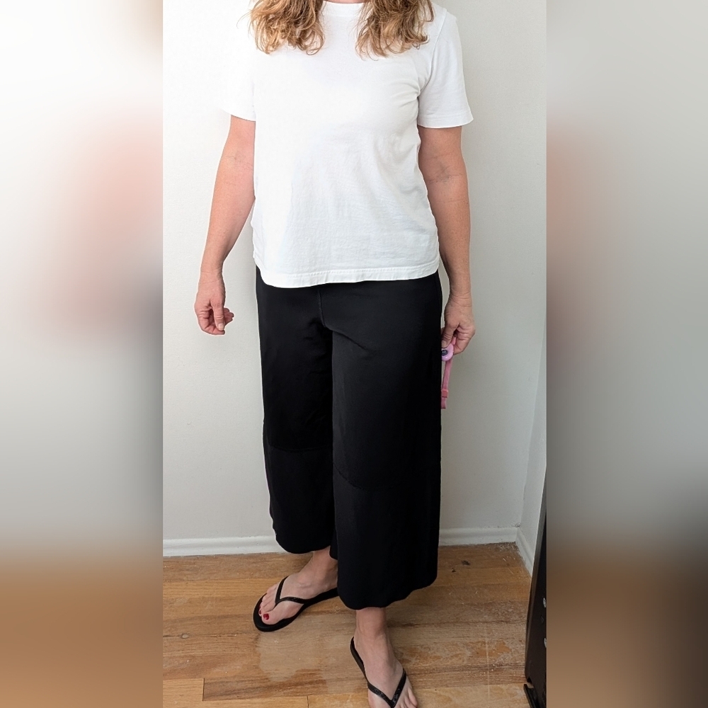 COS wide leg black cropped pants medium